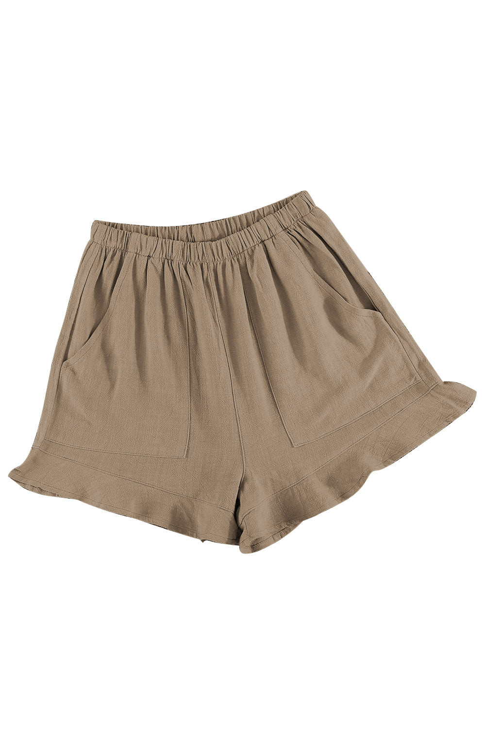 Ruffle Pocketed High Waist Shorts