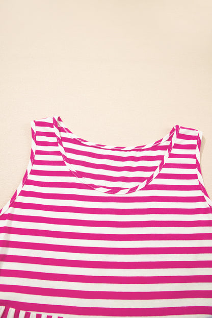 Stripe Scoop Neck Sleeveless Mini Dress