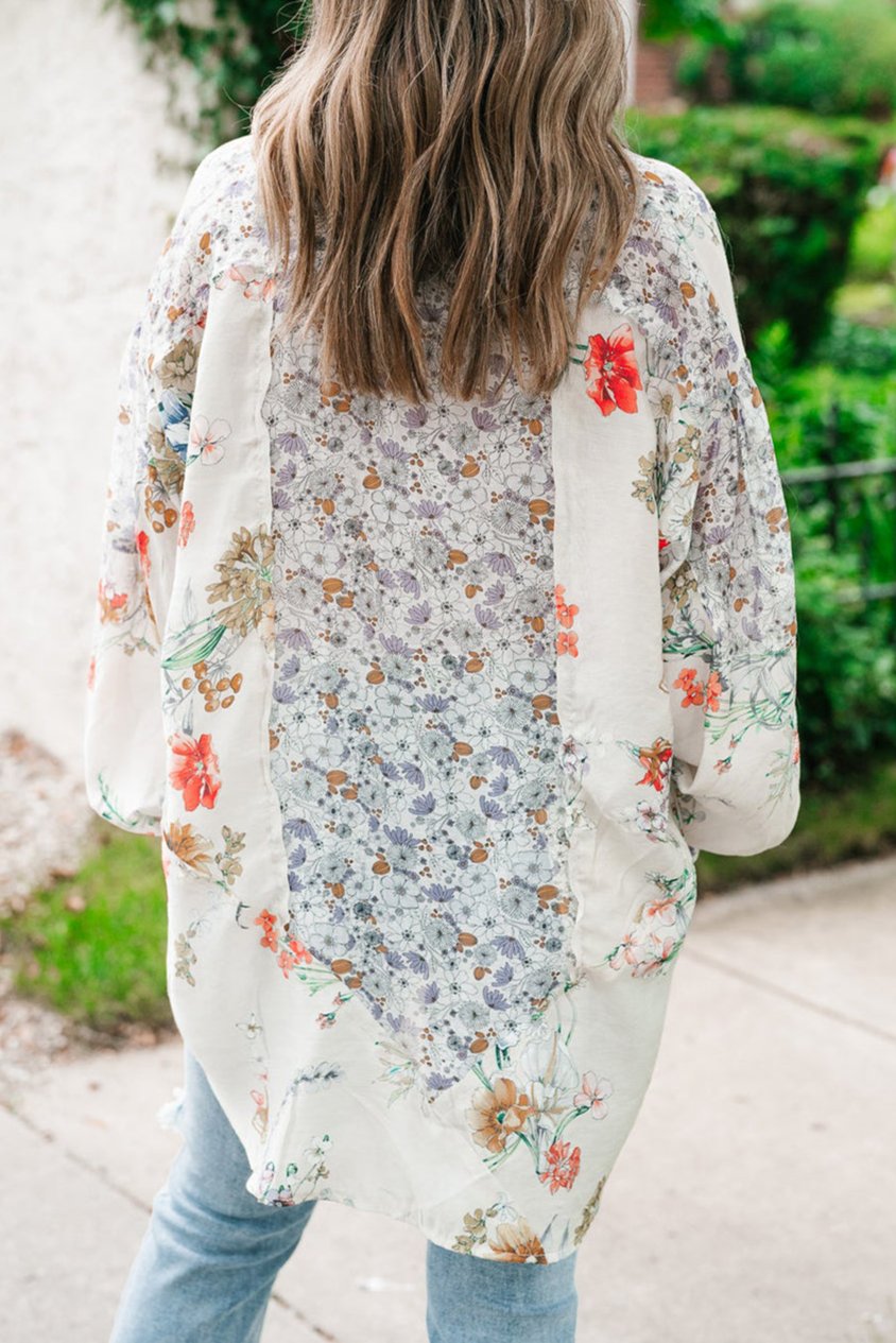 Floral Patchwork Bishop Sleeve Shirt