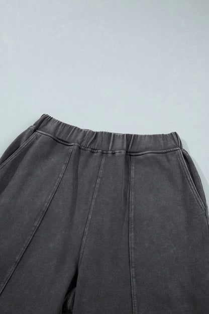 Mineral Wash Elastic Waist Barrel Leg Pants