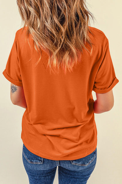Solid Short Sleeve Crew Neck Tee