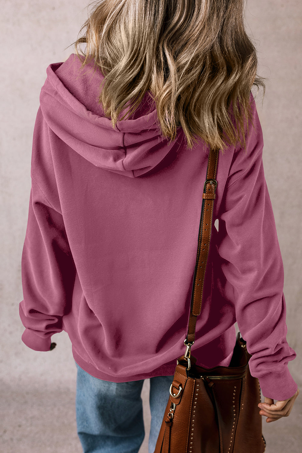 Solid Kangaroo Pocket Drawstring Hoodie