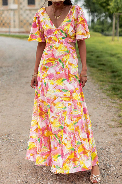 Floral Tie Back Maxi Dress