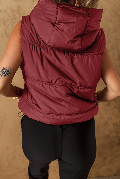 Zip-Up Hooded Puffer Vest