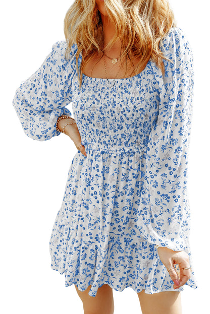 Floral Smocked Long Sleeve Dress