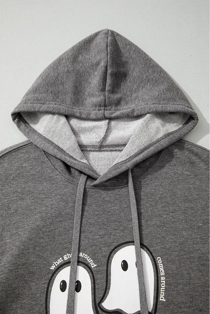 Halloween Ghost Graphic Print Oversize Hoodie