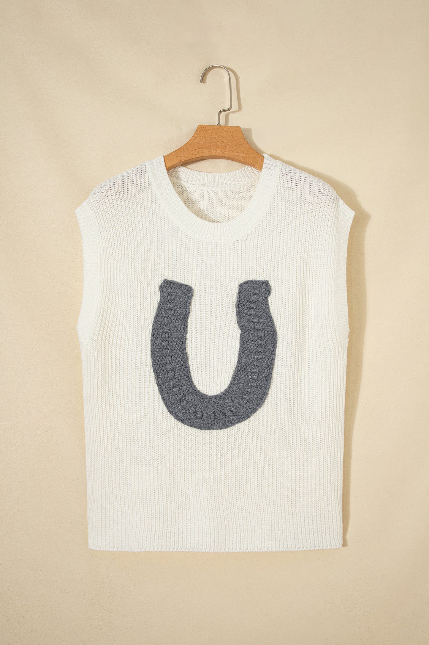 Western Horseshoe Crochet Short Sleeve Sweater