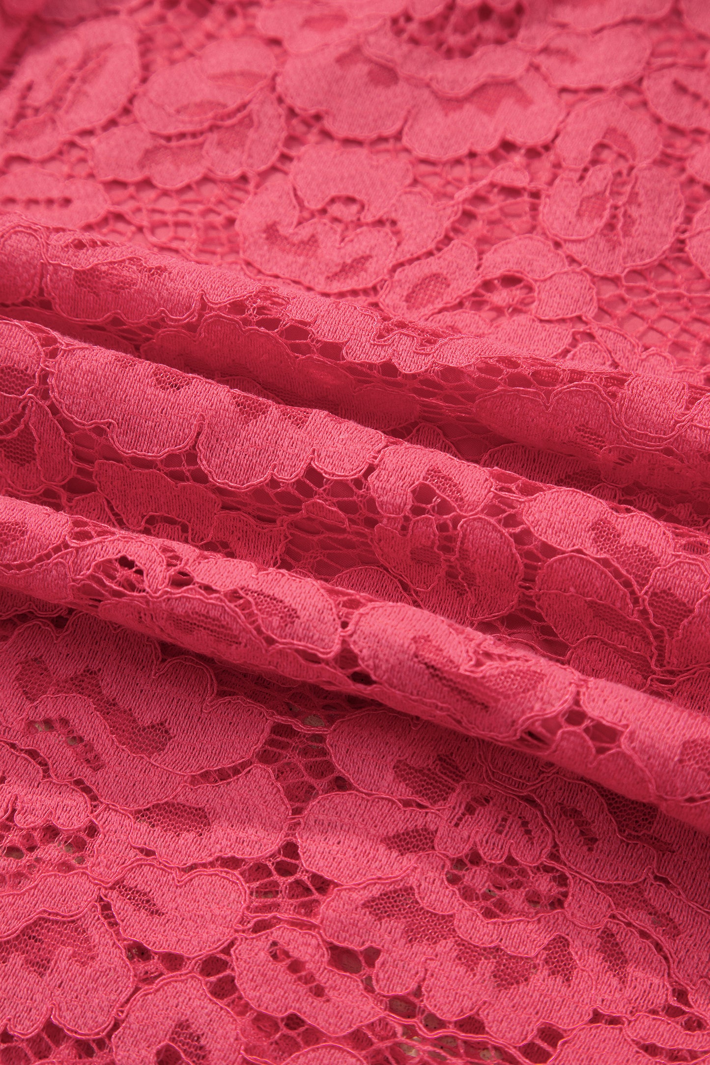 Floral Lace Zip Up V-Neck Smocked Waist Sleeveless Dress