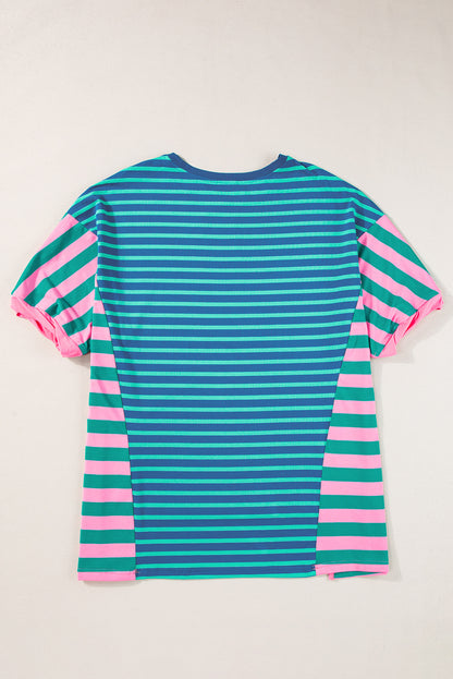 Stripe Colorblock Short Sleeve T-Shirt