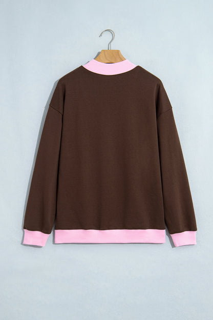 COWBOY/MERRY Polka Dot Letter Print Sweatshirt