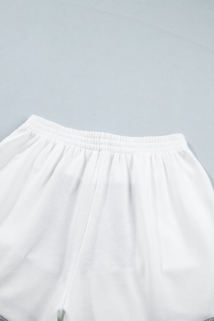 Stripe Colorblock Reverse Seam Top and Shorts Set