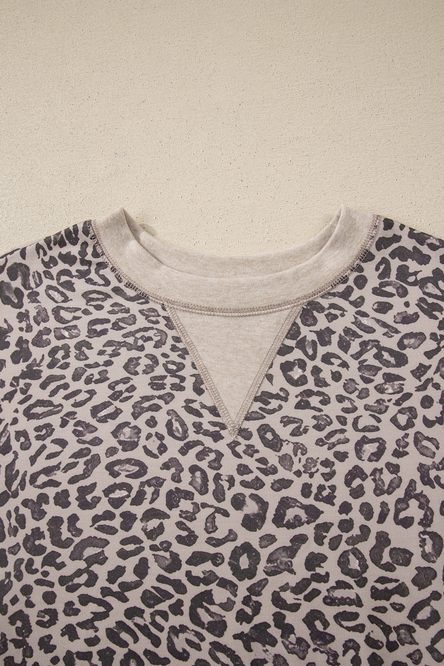 Leopard Patchwork Crew Neck Sweatshirt