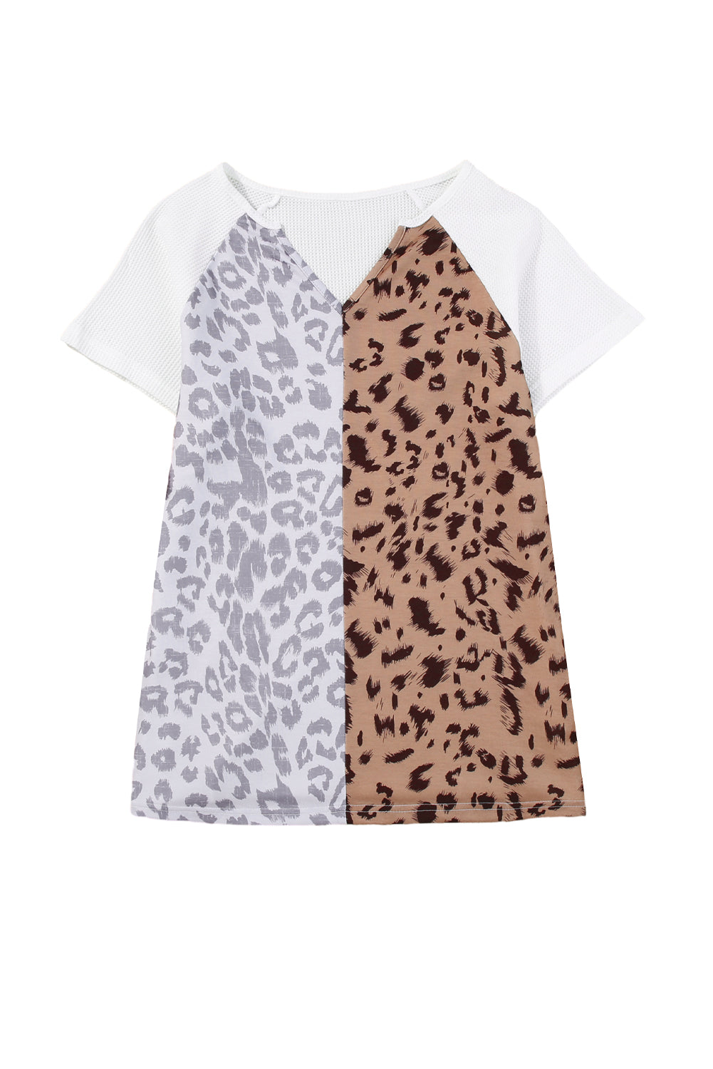 Leopard Colorblock Waffle Knit Top