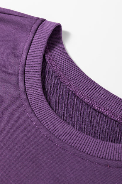 Solid Oversize Sweatshirt and Ribbed Leggings Set