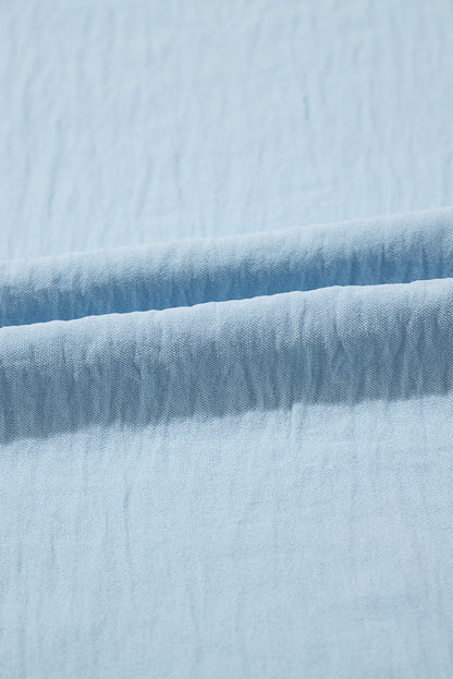 Solid Ruffle Short Sleeve Blouse