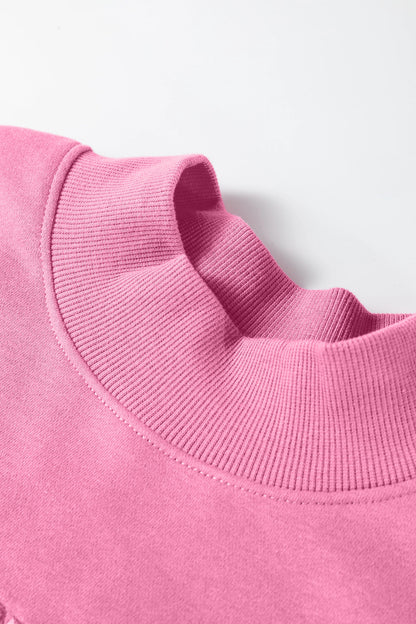Solid Oversize Mock Neck Sweatshirt
