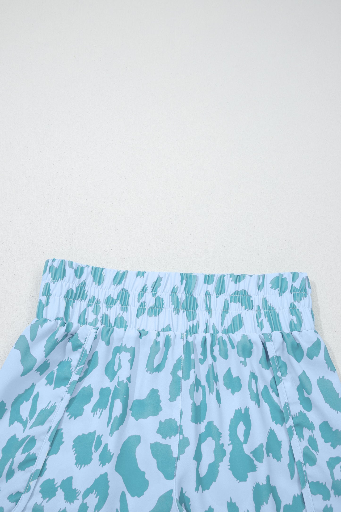 Leopard & Checker High Waist Athletic Shorts
