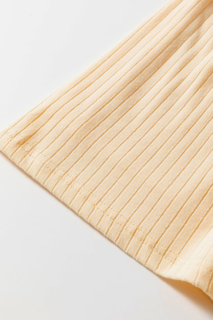 Contrast Trim Ribbed Tank & Split Skort Set
