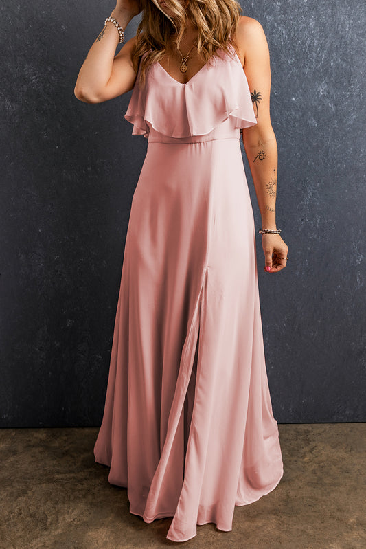 Ruffle Spaghetti Straps Maxi Dress