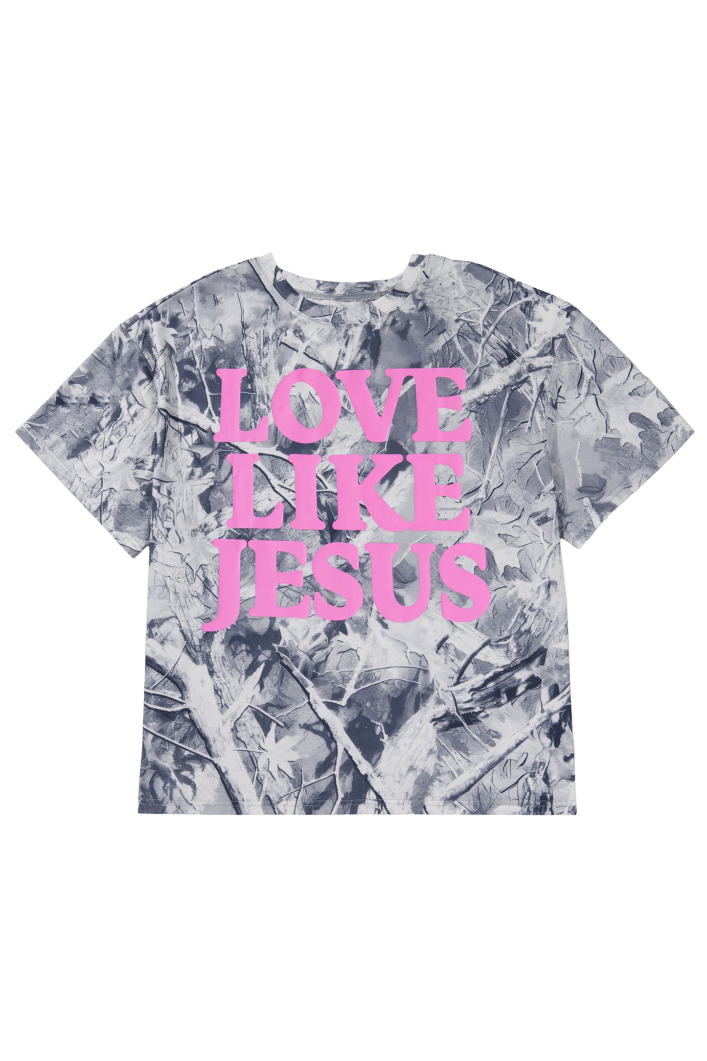 Plus Size Woodland Camo LOVE LIKE JESUS T-Shirt