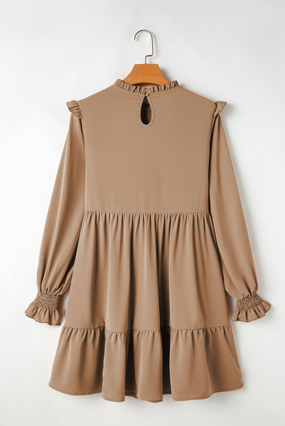 Ruffld Long Sleeve Tiered Dress