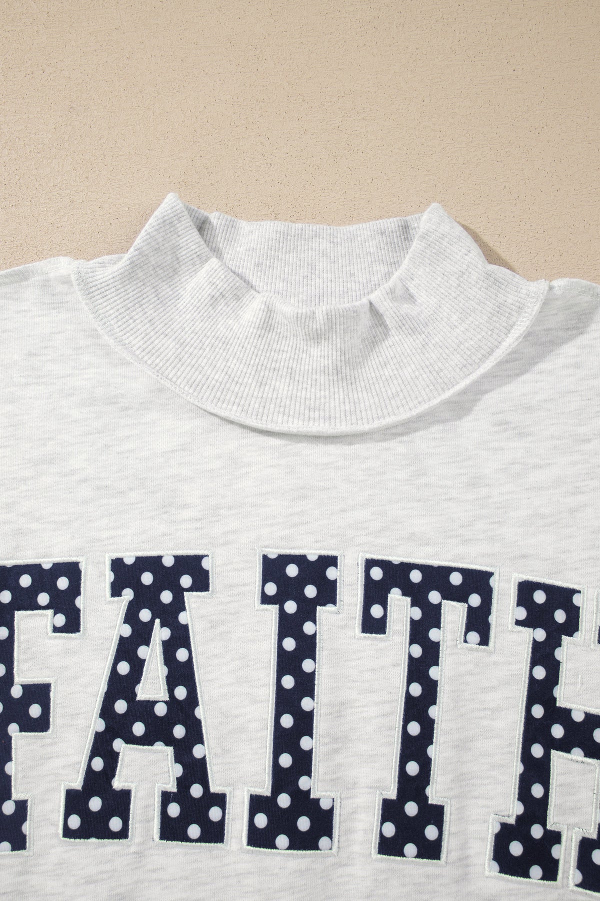 Plus Size JESUS/FAITH Letter Print Mock Neck Sweatshirt