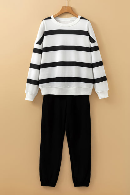 Stripe Pullover and Jogger Pants Set