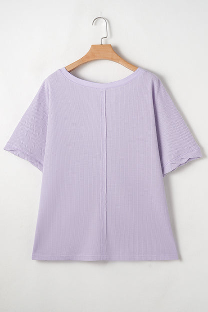 Plus Size Waffle Knit Short Sleeve Top