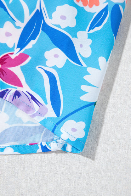 Floral High Waist Side Split Wrap Maxi Skirt