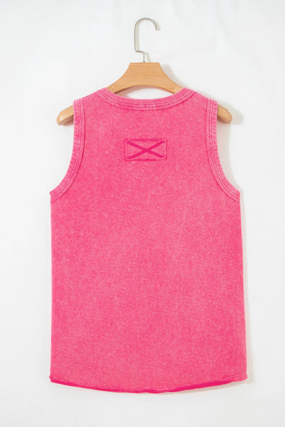 Mineral Wash V-Neck Tank Top