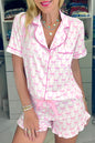 Bow Top and Shorts Pajama Set