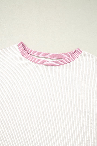 Colorblock Corded Crewneck Tee