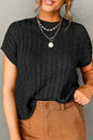 Cable Knit Short Sleeve Sweater