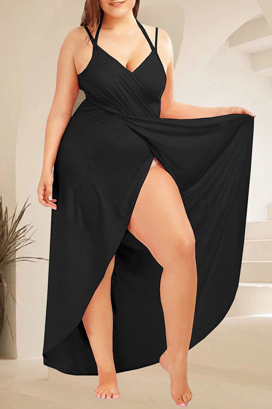 Sleeveless Wrap Beach Cover-Up Plus Size