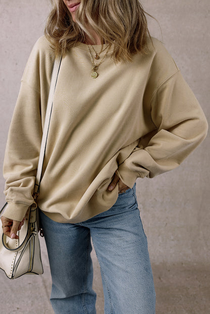 Solid Fleece Crewneck Sweatshirt