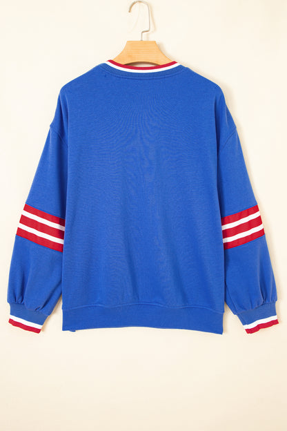 Racing Graphic Embroidered Patch Long Sleeve Sweatshirt
