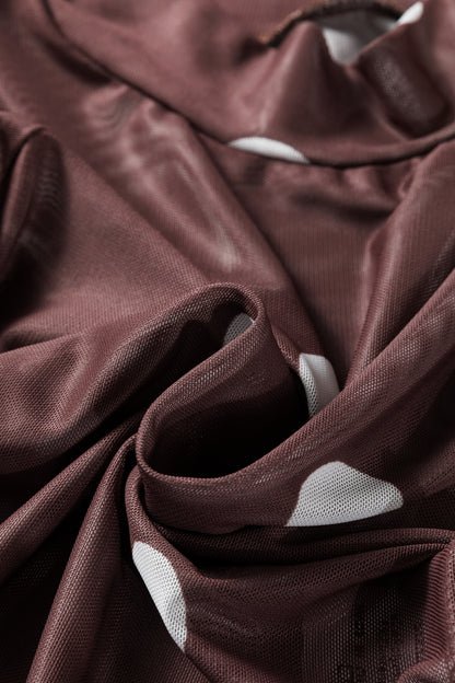 Polka Dot Mesh Long Sleeve Bodysuit