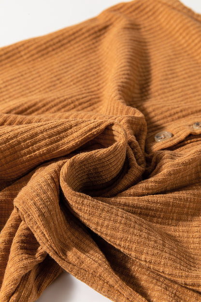 Ribbed Tie Knot Spaghetti Strap Buttoned Tank