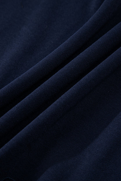 Plus Size Solid Ruffle Tiered Ribbed Crewneck Top