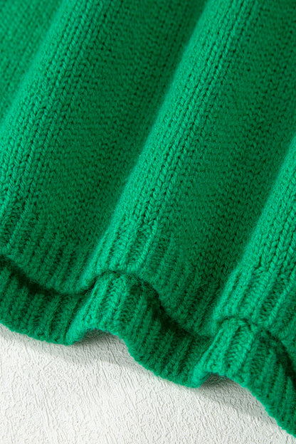 Bow Tie Backless Bubble Sleeve Sweater