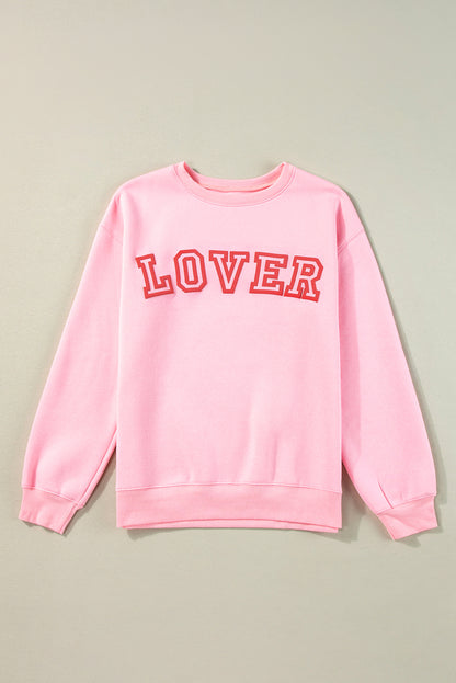 Valentine LOVER Drop Shoulder Pullover Sweatshirt