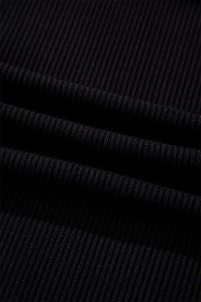 Solid Ribbed Round Neck Long Sleeve Bodysuit