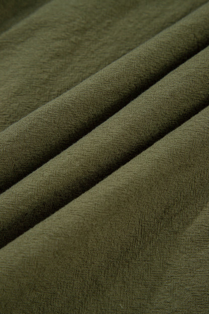 Plus Size Collared Half-Button Ruffle Hem Mini Dress