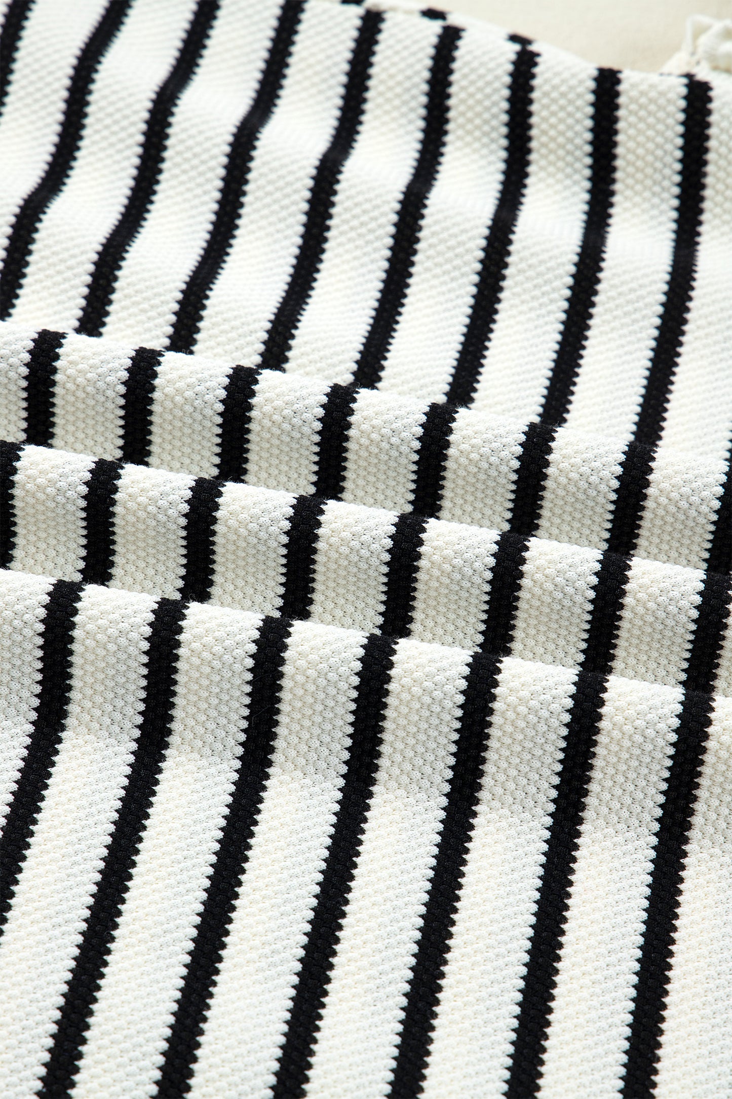 Stripe Ruffle Drop Shoulder Top and Pants Set