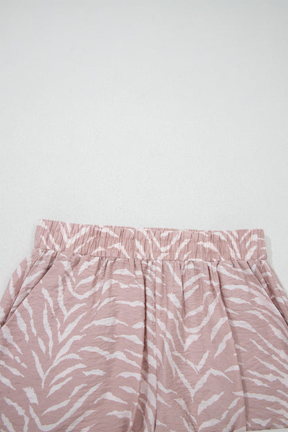 Abstract Zebra Top & Shorts Lounge Set