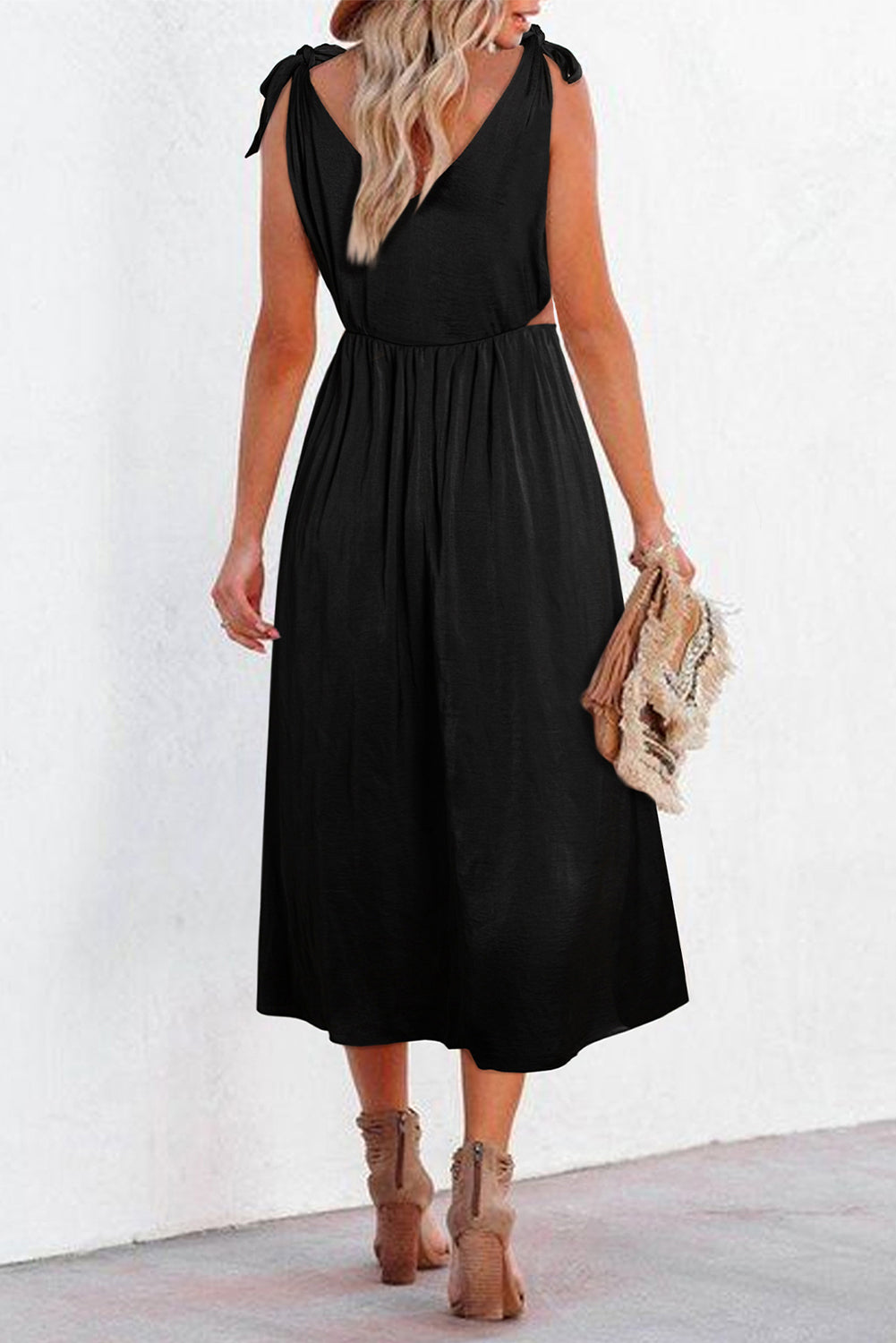 Empire Waist Cut-Out Midi Dress