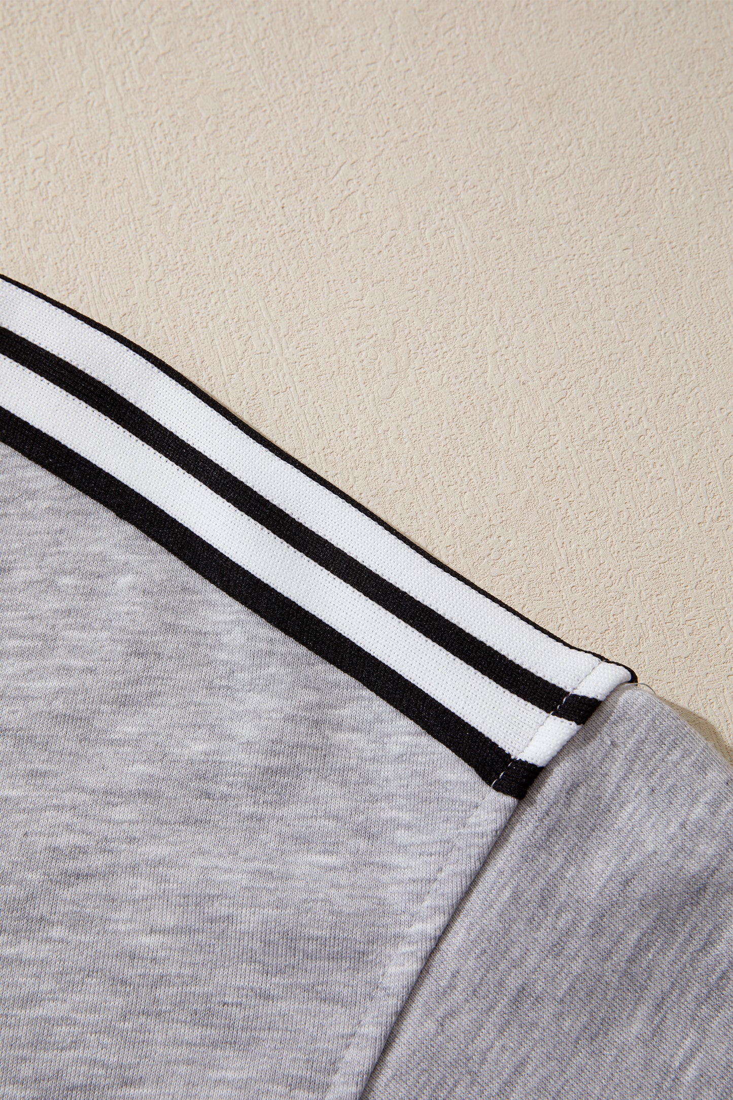 Stripe Patchwork Raw Edge Oversize Tee