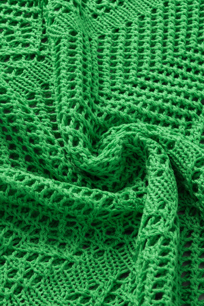 Pointelle Knit Scallop Edge Short Sleeve Top