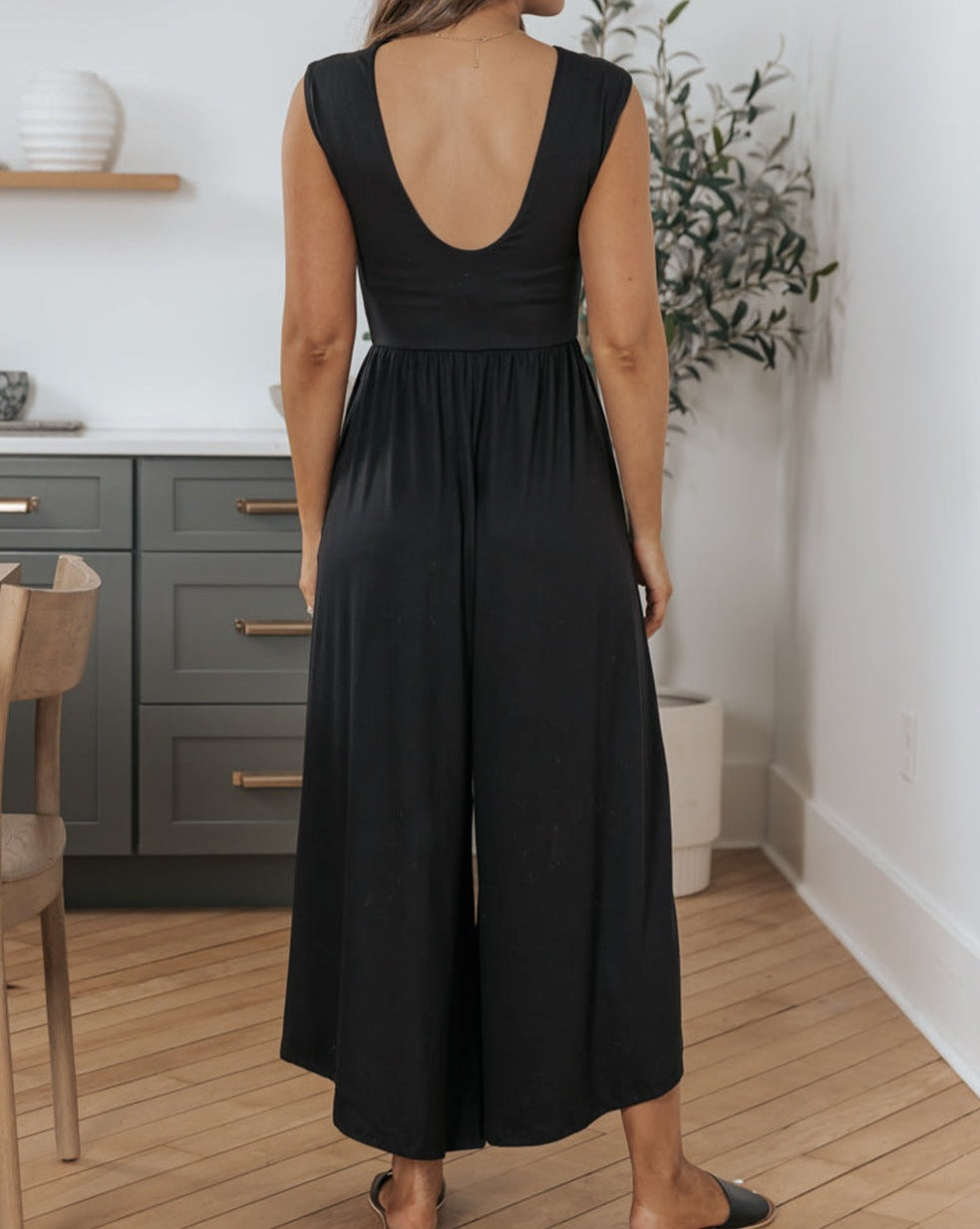 Low Back Wide Leg Jumpsuit