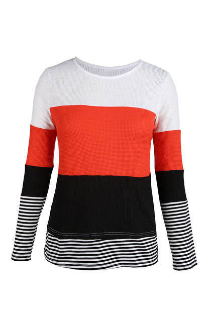 Colorblock Stripe Long Sleeve Top